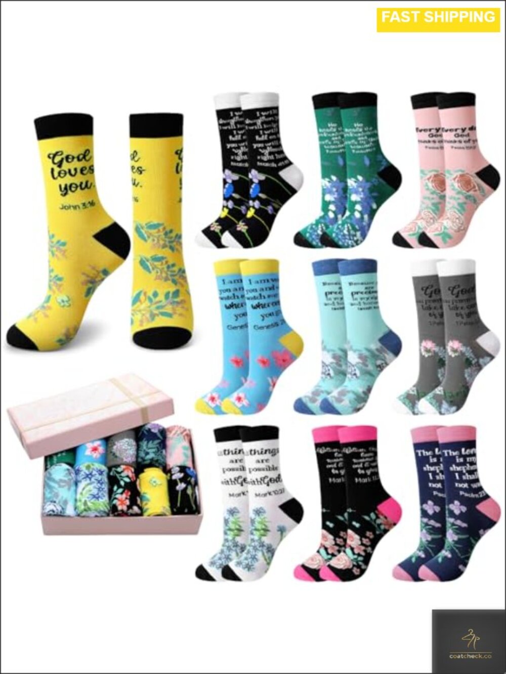 Christian Socks with Inspirational Words Faith Love Hope 30 Pairs